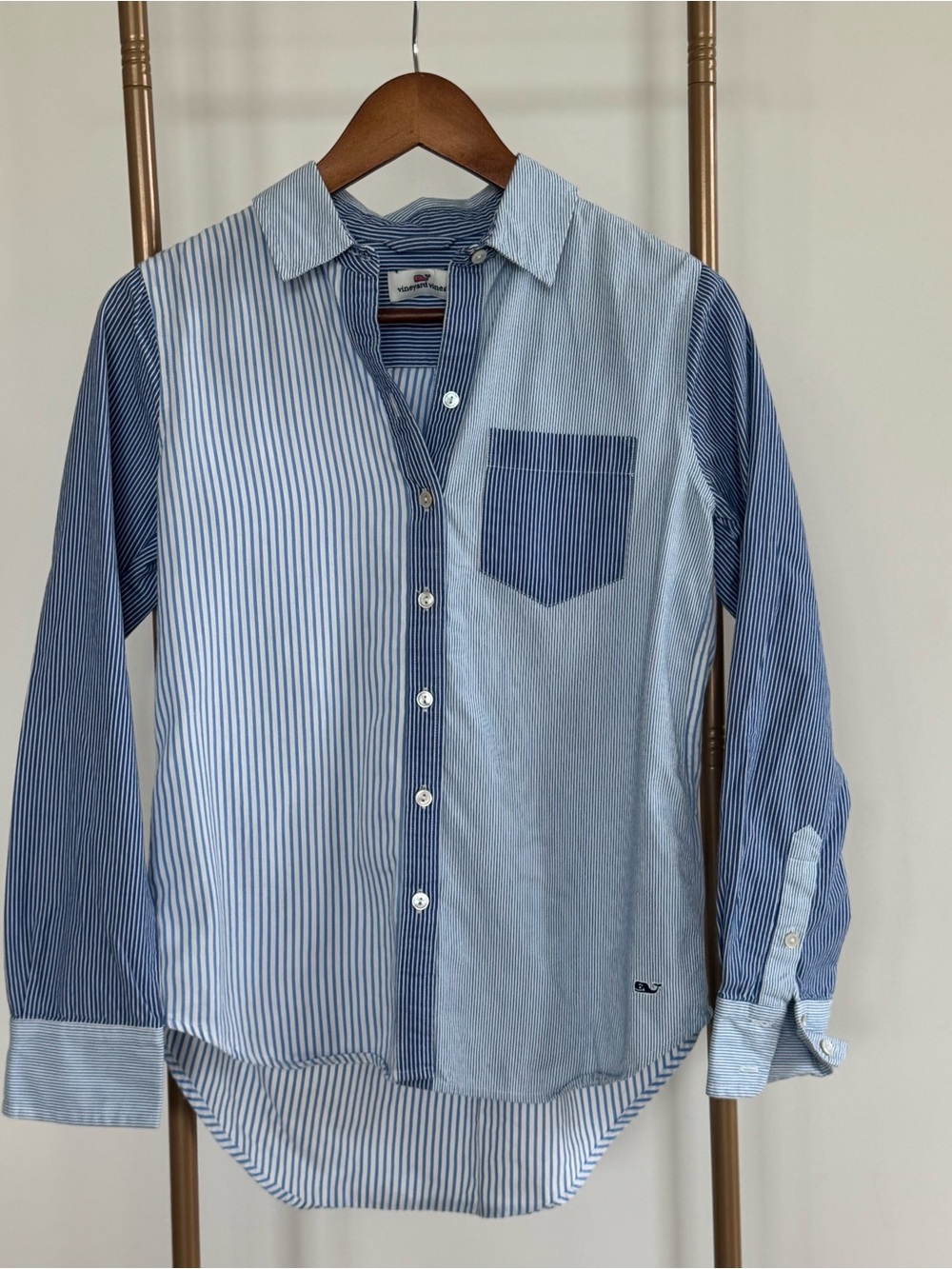 Vineyard Vines Mixed Blue Stripe Button-Down Shirt